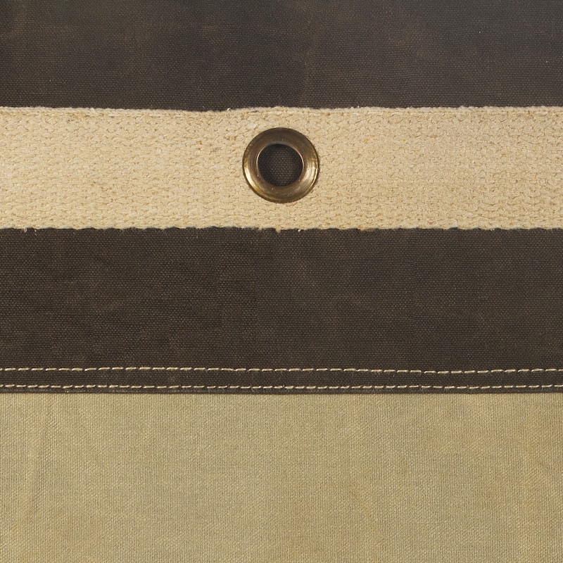 Sevita Rustic Farmhouse Striped Border Pouf