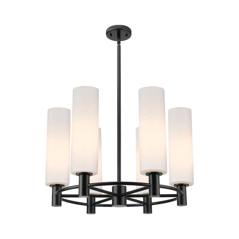 Innovations Lighting Crown Point - 6 Light 24" Stem Hung Chandelier with 12" Shade