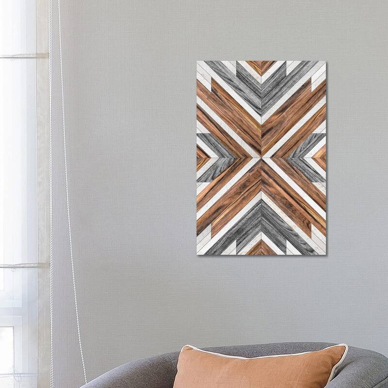 iCanvas "Urban Tribal Pattern No.4 - Wood" by Zoltan Ratko Canvas Print - 26x18x1.5