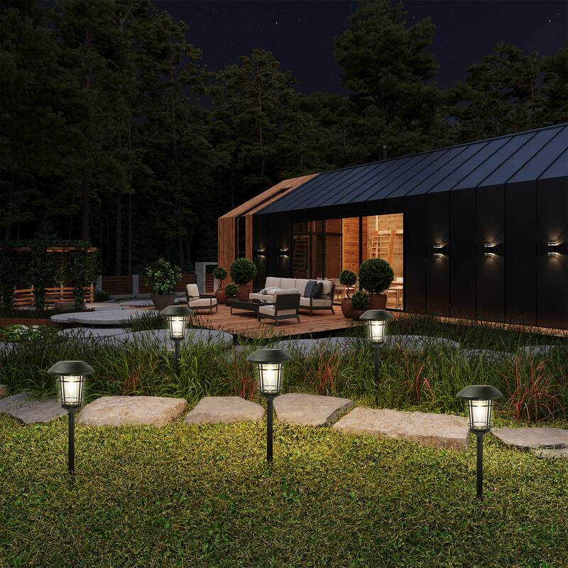 Solar Lamp Post Lights 5 Pack, Waterproof Outside Street Lights Solar Floor Lamp