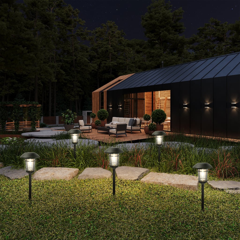 Solar Lamp Post Lights 5 Pack, Waterproof Outside Street Lights Solar Floor Lamp