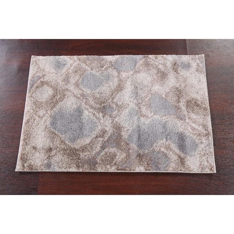 Turkish Abstract Brown Transitional Oriental Rug Contemporary Carpet