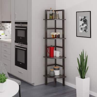 Corner Bakers Rack in Coffee Finish