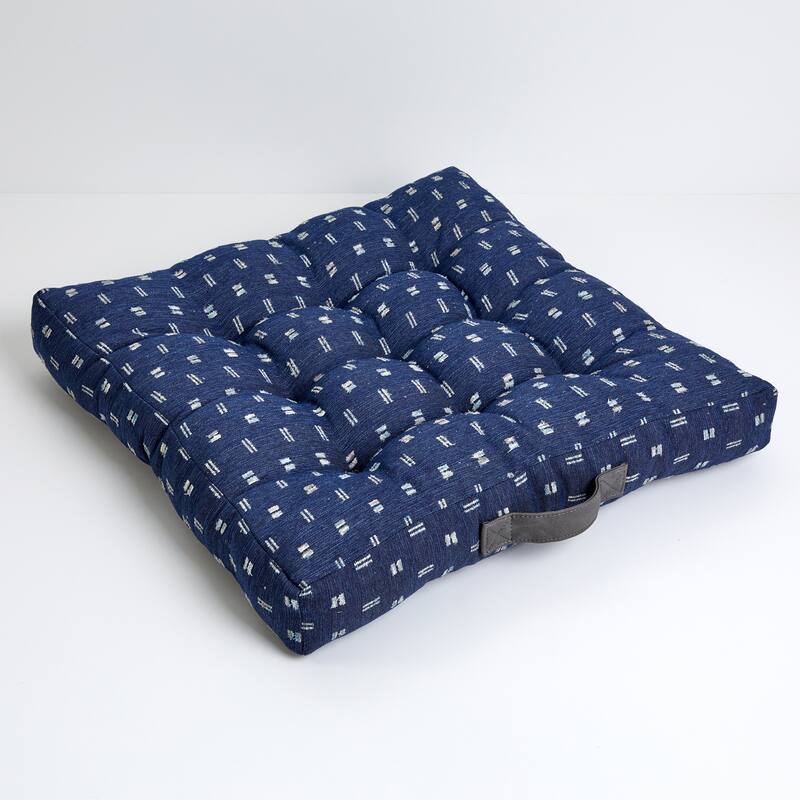Sorra Home Indoor Tufted Floor Pillow Single - Zisper Denim