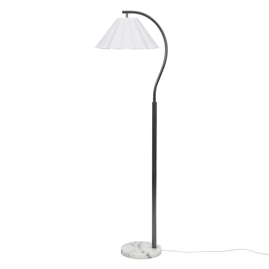 Tamara Day for Stylecraft Vivienne Floor Lamp - White Marble & Black Nickel