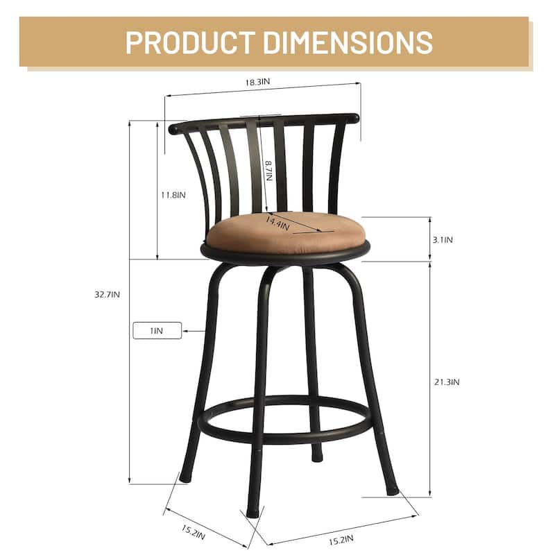 Homylin Swivel Bar Stools Set of 3 for Home Kitchen - N/A