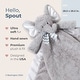 preview thumbnail 2 of 4, Baby Lil' Spout Cuddle Me Sleeper, Gray Elephant Large Size Security Blanket, 28.5" x 28.5"