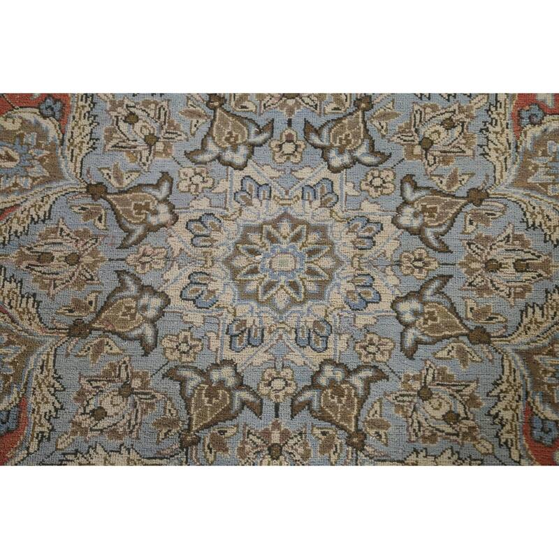 Hand Knotted Oriental 100% Wool Carpet Traditional Floral Red Kashan Area Rug - 12' 5'' X 9' 5''