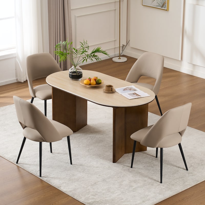 Mid-Century Modern Dining Chairs Set of 2, Upholstered Side Chairs