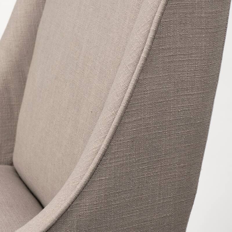 Kensington Beige Fabric Seat with Brown Solid Wood Frame Bar Stool