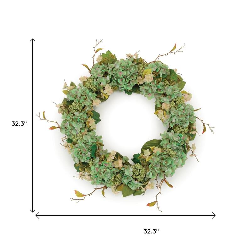 HomeRoots 32" Green Daisy Artificial Wreath