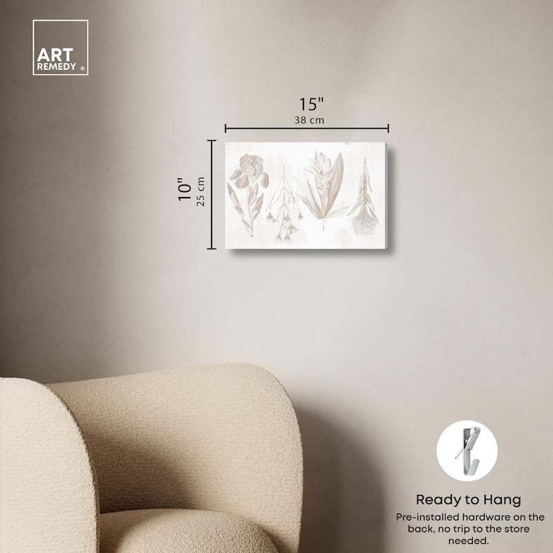 White Pressed Flora Canvas by Art Remedy, Gallery Wrapped