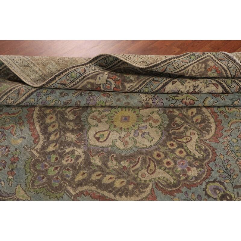 Medallion Tabriz Persian Area Rug Bedroom Hand-Knotted Wool Carpet - 8'6"x 11'8"