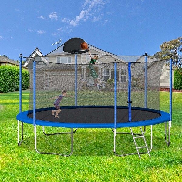 Trampoline Kids and Adults Outdoor Round Trampoline with Enclosure