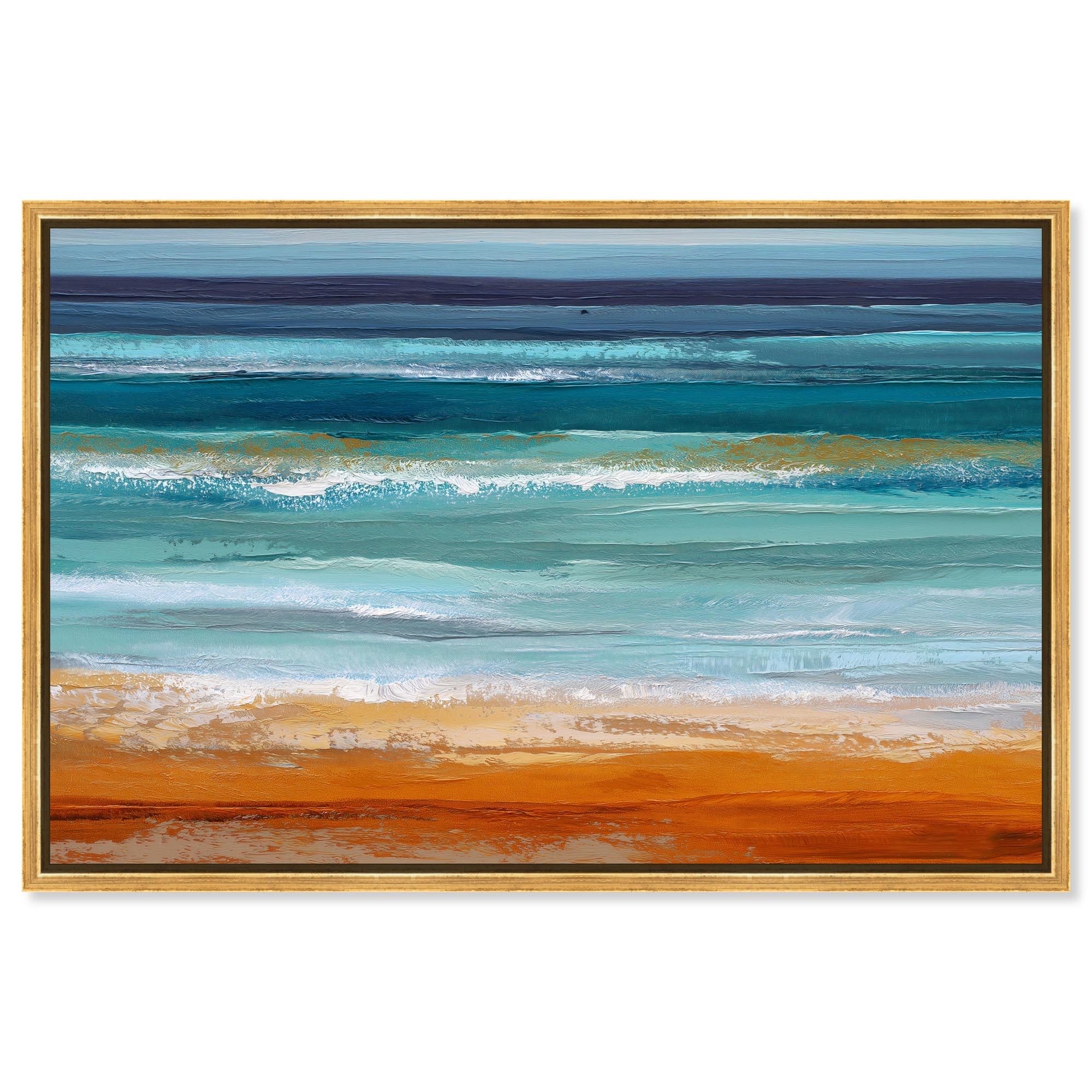 Rhythm of the Waves I Coastal Art Framed Canvas Print by Art Remedy