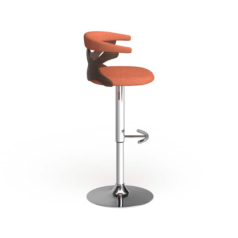 Carson Carrington Viby Walnut Wood Mid Century Modern Adjustable Bar Stool