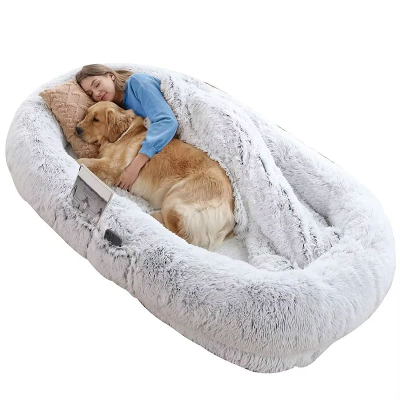 71"Gray Best Washable Human Sized Dog Bed Pet And Human Friendly Pet Beds Lazy Sofa - 71" - Foam - Grey - 71"