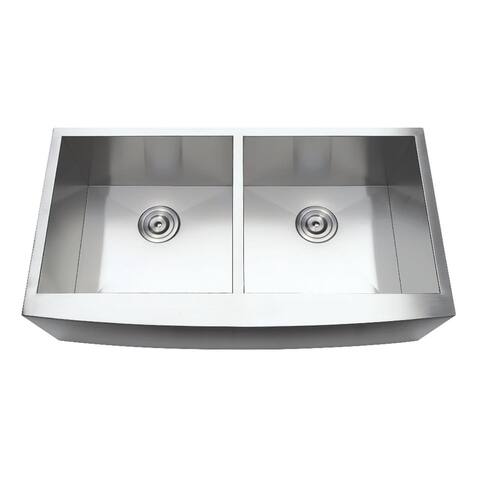 Kingston Brass Uptowne 36" Farmhouse Double Basin Stainless Steel - Brushed