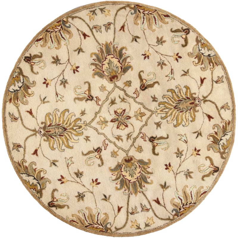 Domani Alexandria Classic Tapestry Hand-tufted Wool Area Rug - 5'6" Round - Champagne