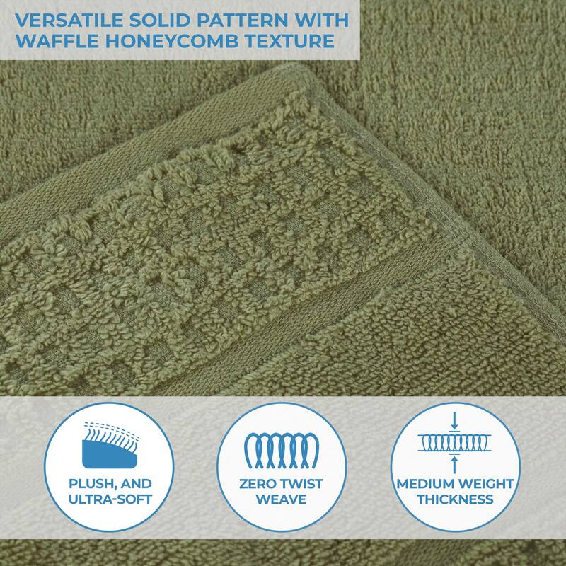 Superior Napa Zero Twist Cotton Waffle 8 Piece Bathroom Towel Set