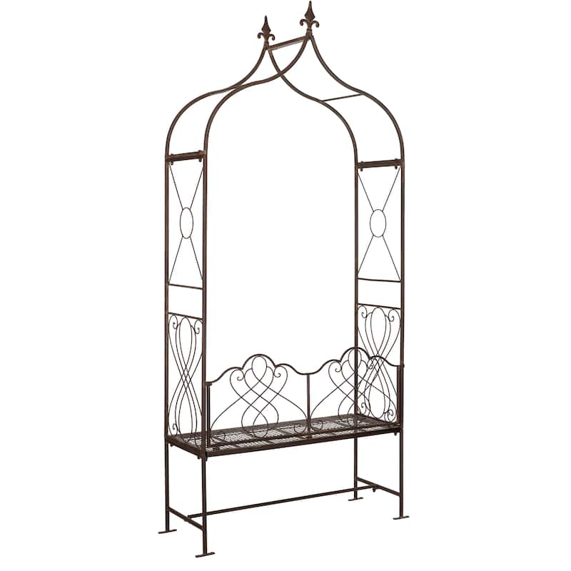 SAFAVIEH Outdoor Ryleigh Victorian Scroll Iron Arbor