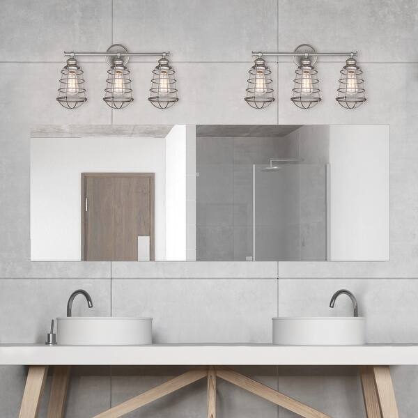 slide 1 of 15, Design House Ajax Reversible 3 Light Dimmable Bathroom Vanity Light
