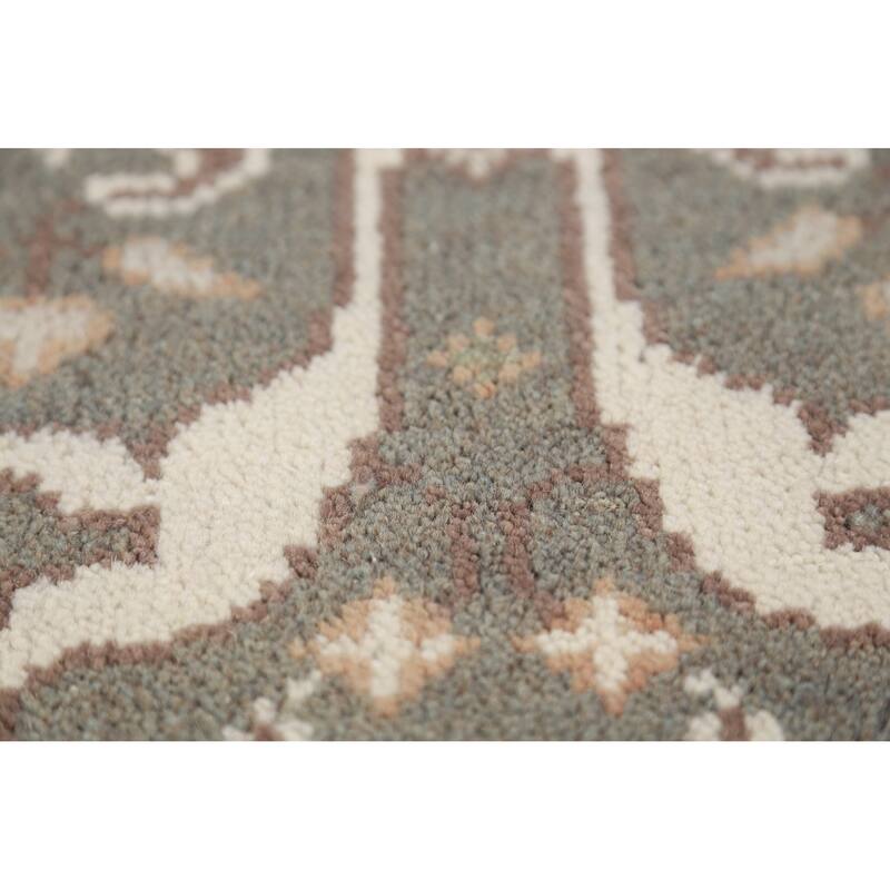 Gray Oushak Oriental Runner Rug Handmade Wool Carpet - 2'7" x 9'9"