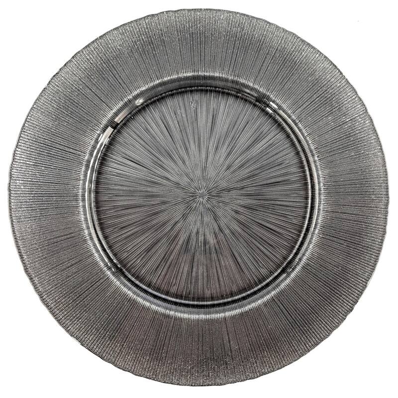 Ritz Glitter Graphite Charger Plate - 13"
