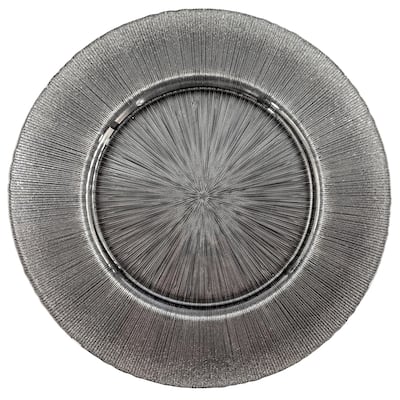 Ritz Glitter Graphite Charger Plate - 13"