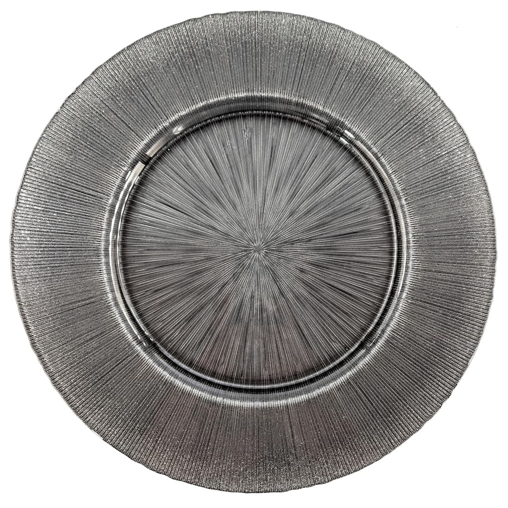 Ritz Glitter Graphite Charger Plate - 13"