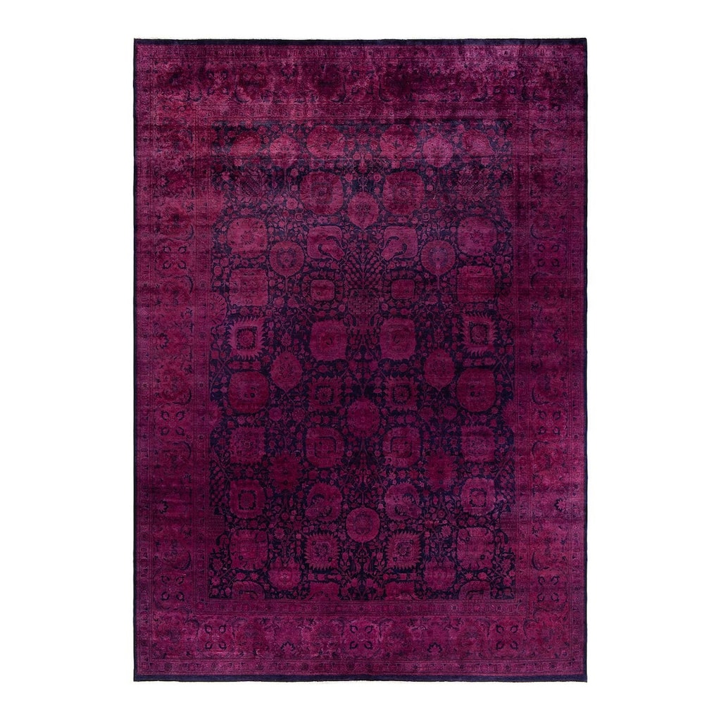 Fine Vibrance, One-of-a-Kind Hand-Knotted Area Rug - Black, 10' 1" x 14' 2" - 10' 1" x 14' 2"