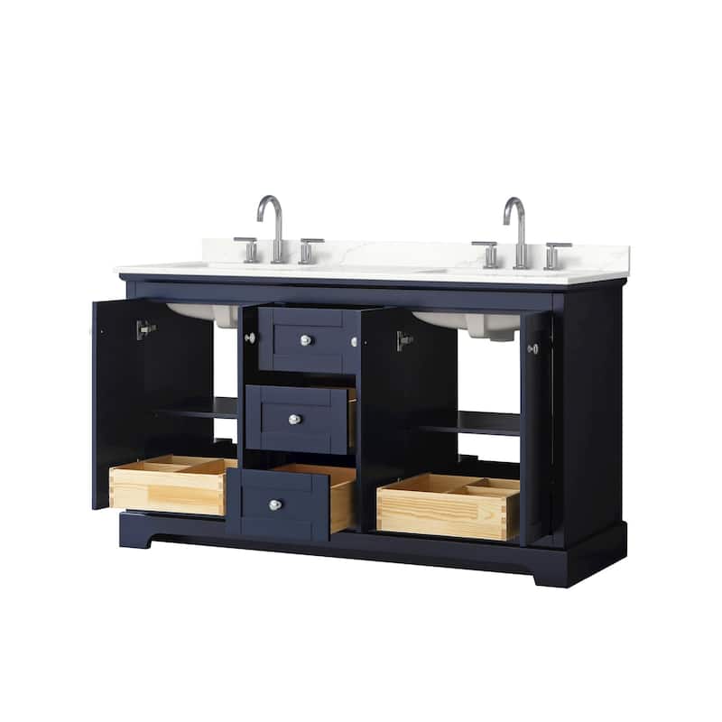 Avery 60-inch Double Vanity, Quartz Top