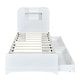 preview thumbnail 10 of 57, Bookcase Bed Twin Size Platform Bed Frame Solid Wood Storage Bed with LED Light Strip and Headboard(Trundle or Drawers Choose)