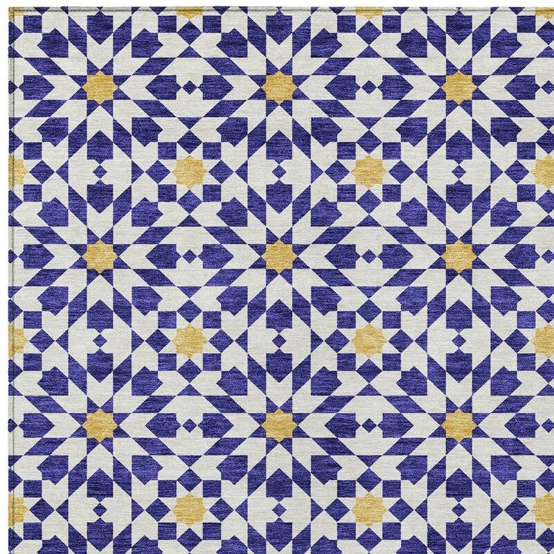 HomeRoots Floral Medallion Transitional Rectangle Outdoor Rug