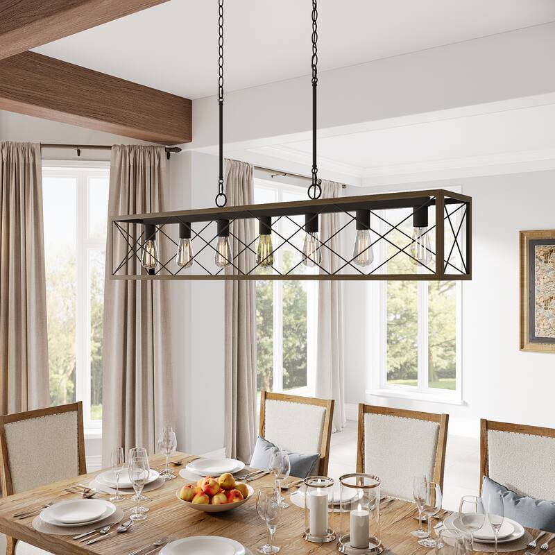 Acroma Farmhouse 7-light Linear Rectangle Chandelier