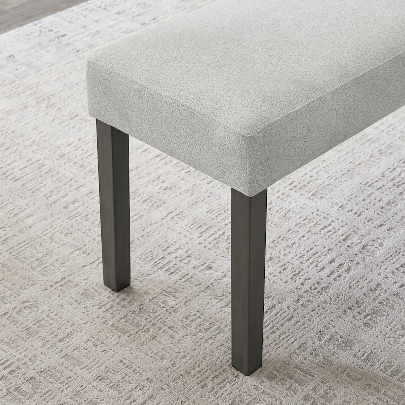 Selena Light Gray Fabric Upholstered 40" Bench with Dark Gray Wood Frame - Modern Entryway & Bedroom Seating