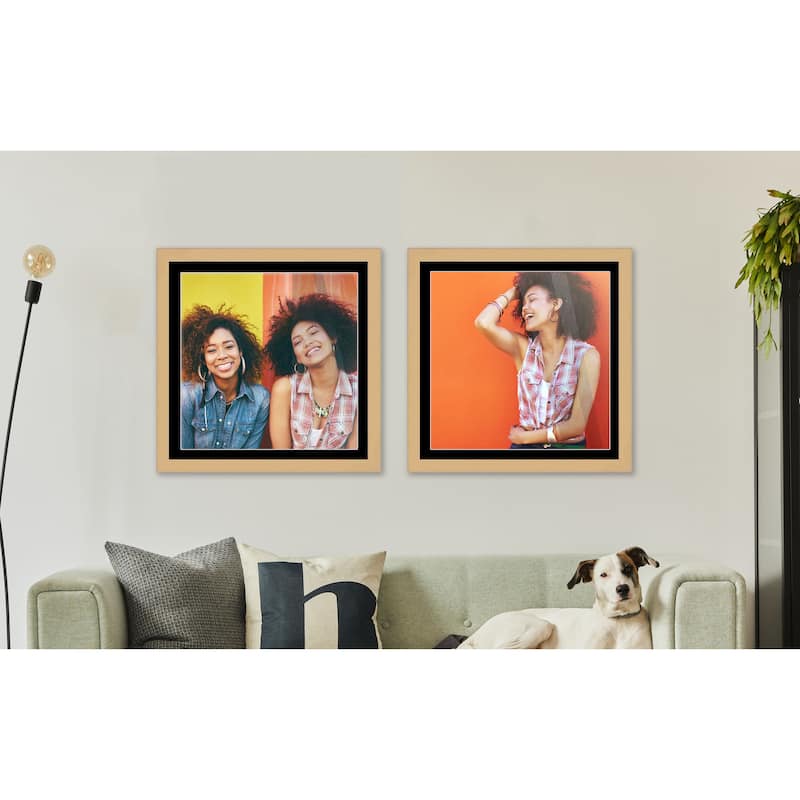 30x30 Frame Natural Matted for 30x30 Picture or 34x34 Art Poster