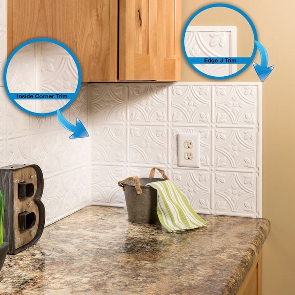 Fasade® Matte White Large Profile Backsplash Accessory Kit - 9 Piece
