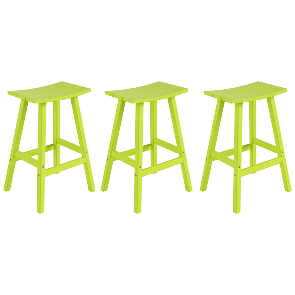 Laguna Hdpe All Weather Outdoor Patio 29" Saddle Seat Bar Stool (Set Of 3)
