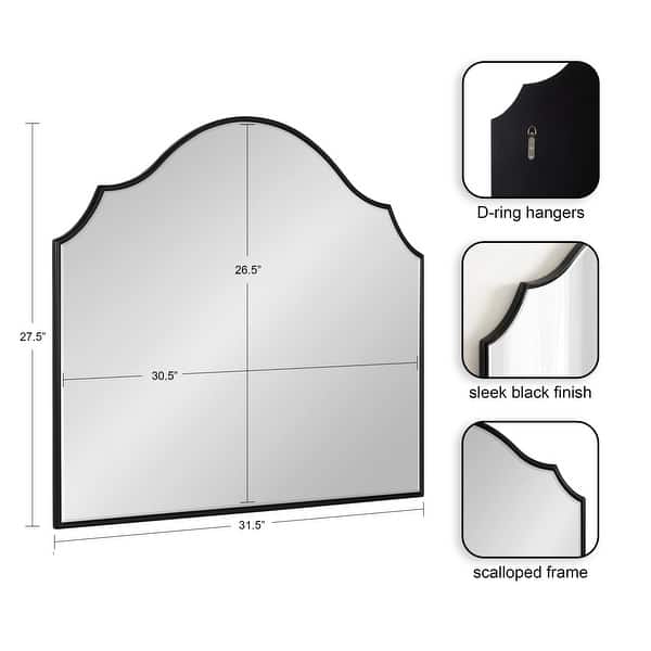 dimension image slide 8 of 14, Kate and Laurel Leanna Framed Arch Wall Mirror