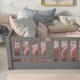Twin/Full/Queen size Floor Platform Bed with Fence and Door for Kids, Toddlers