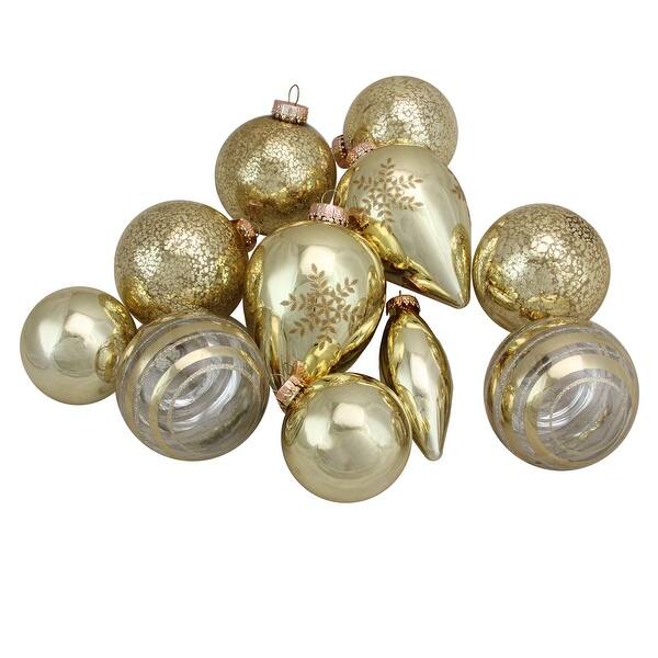 Shop 36ct Champagne Gold And Silver Glass 2 Finish Christmas