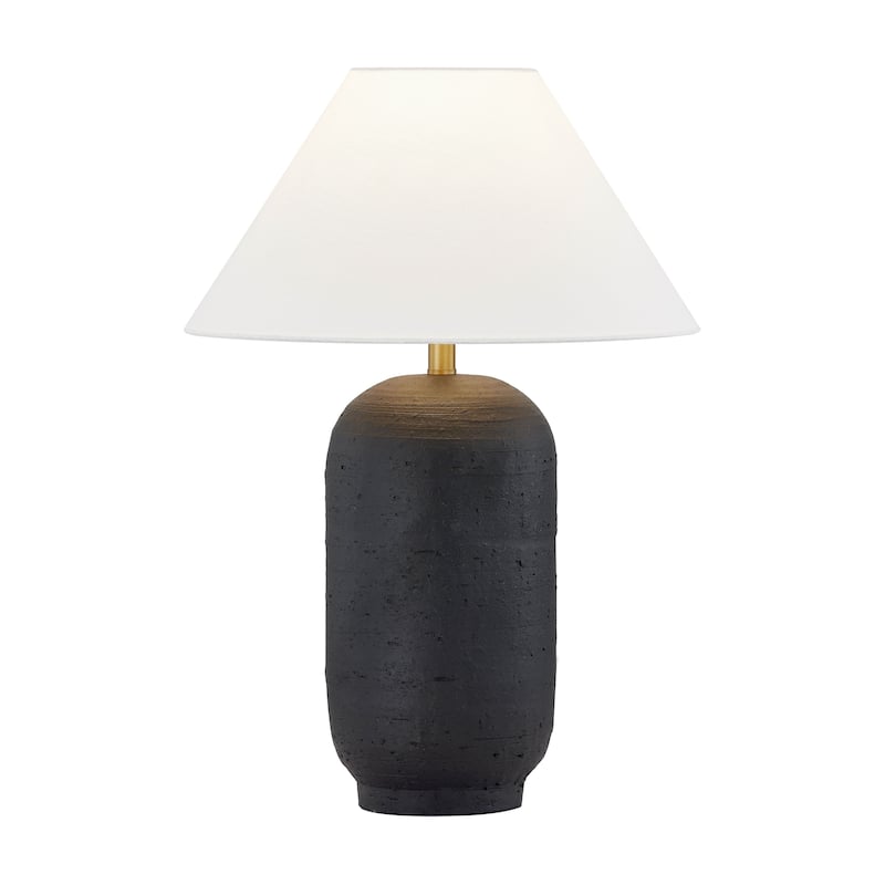 McAdams 19" Table Lamp with Linen Shade, Black