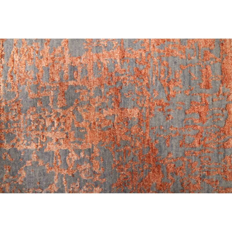 ECARPETGALLERY Hand-knotted Legacy Copper, Dark Grey Silk, Wool Rug - 2'6 x 10'3