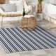 preview thumbnail 39 of 38, Home Conservatory Ticking Stripe Handwoven Indoor/Outdoor Area Rug