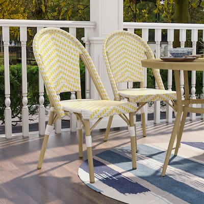 Ariel French Patio Wicker Bistro Chairs (Set of 2) by Furniture of ...