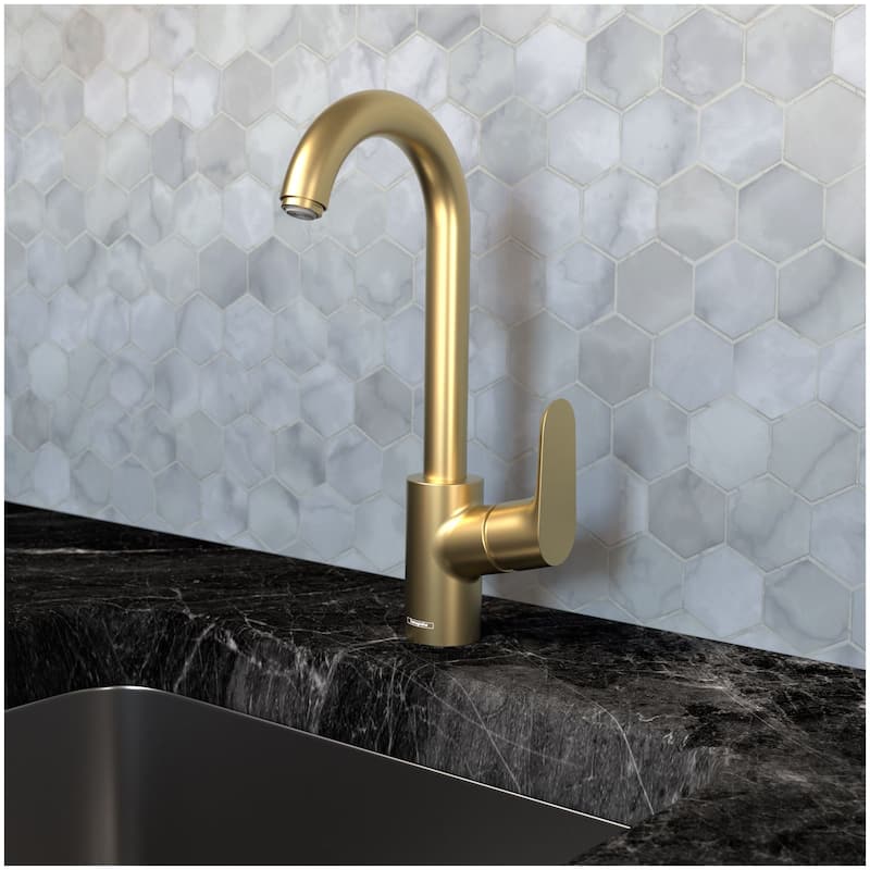 Hansgrohe Focus High-Arc Bar Faucet with Quick Clean Aerator -
