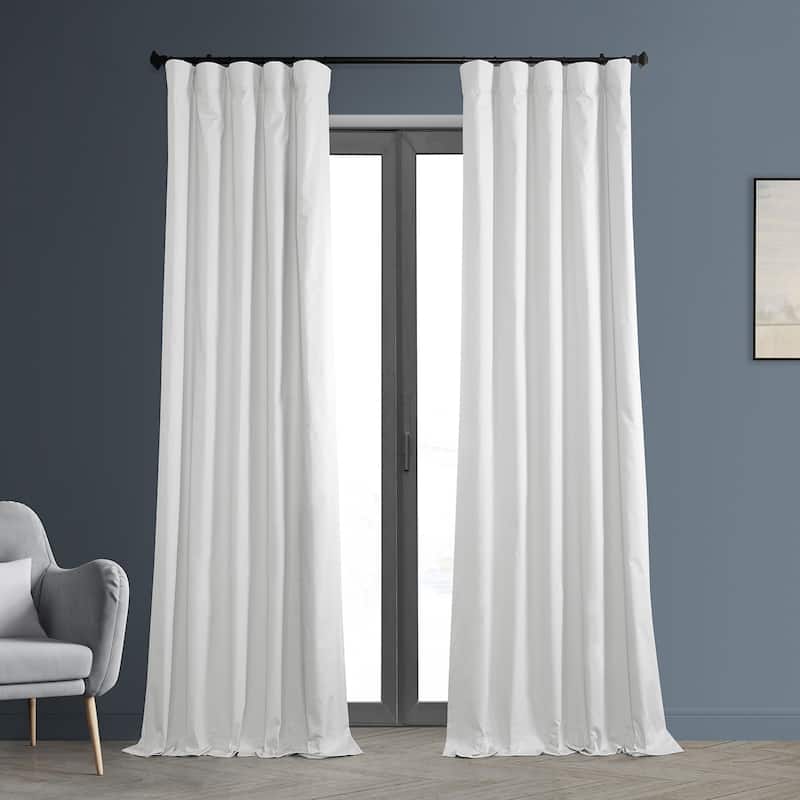 Exclusive Fabrics Solid Cotton True Blackout Curtain (1 Panel) - 50 X 84 - White