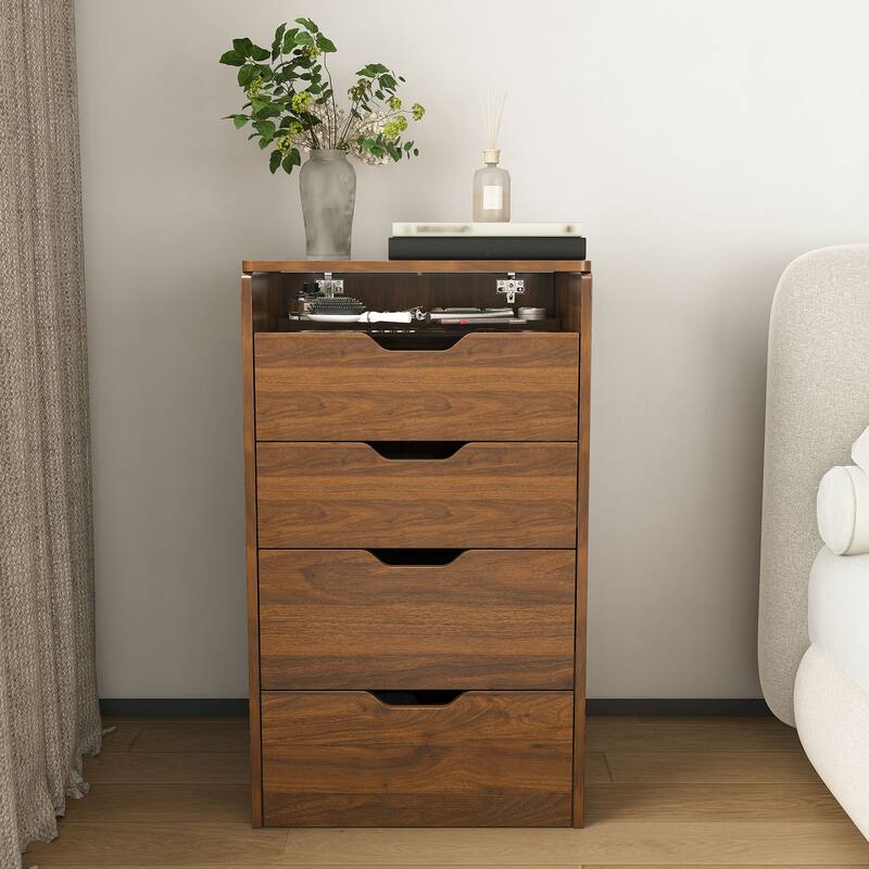 3-in-1 Flip Top Makeup Vanity with Lighted Mirror, Stool & Storage