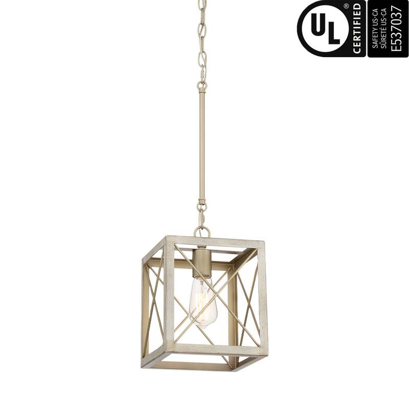 Acroma 1-light Farmhouse Rustic Rectangle Kitchen Island Pendant Light - 8 inches